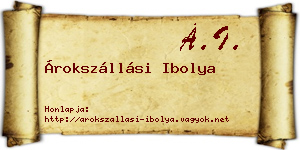 Árokszállási Ibolya névjegykártya