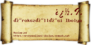 Árokszállási Ibolya névjegykártya